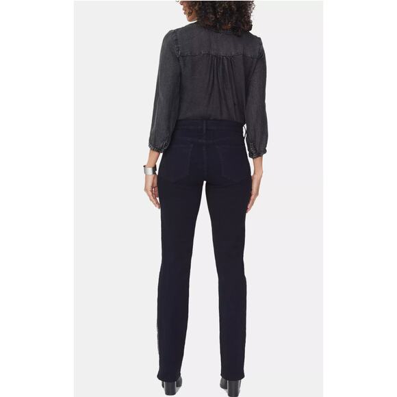 NYDJ Marilyn Tummy-Control Zipper Embellished Straight-Leg‎ Jeans SIze 0 NWT - Picture 4 of 15